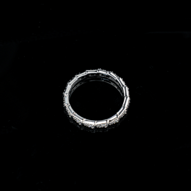 925 Sterling Silver 0.53ct Lab Grown Diamond Eternity Band - Geometric Serpent Stackable Ring
