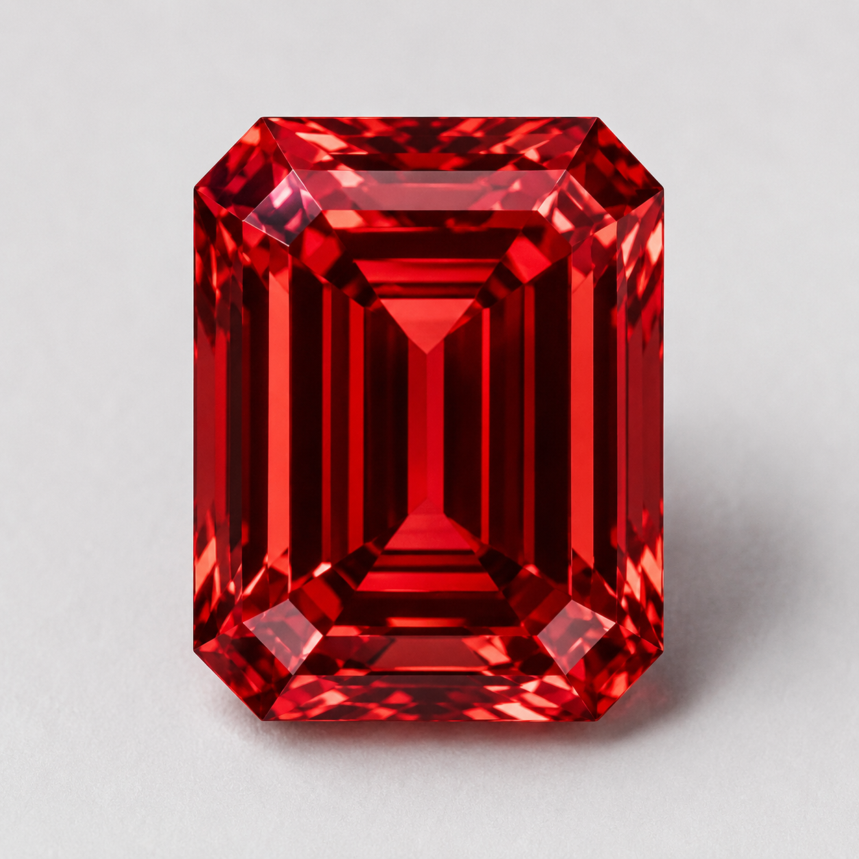 Emerald Cut Red Lab Diamond