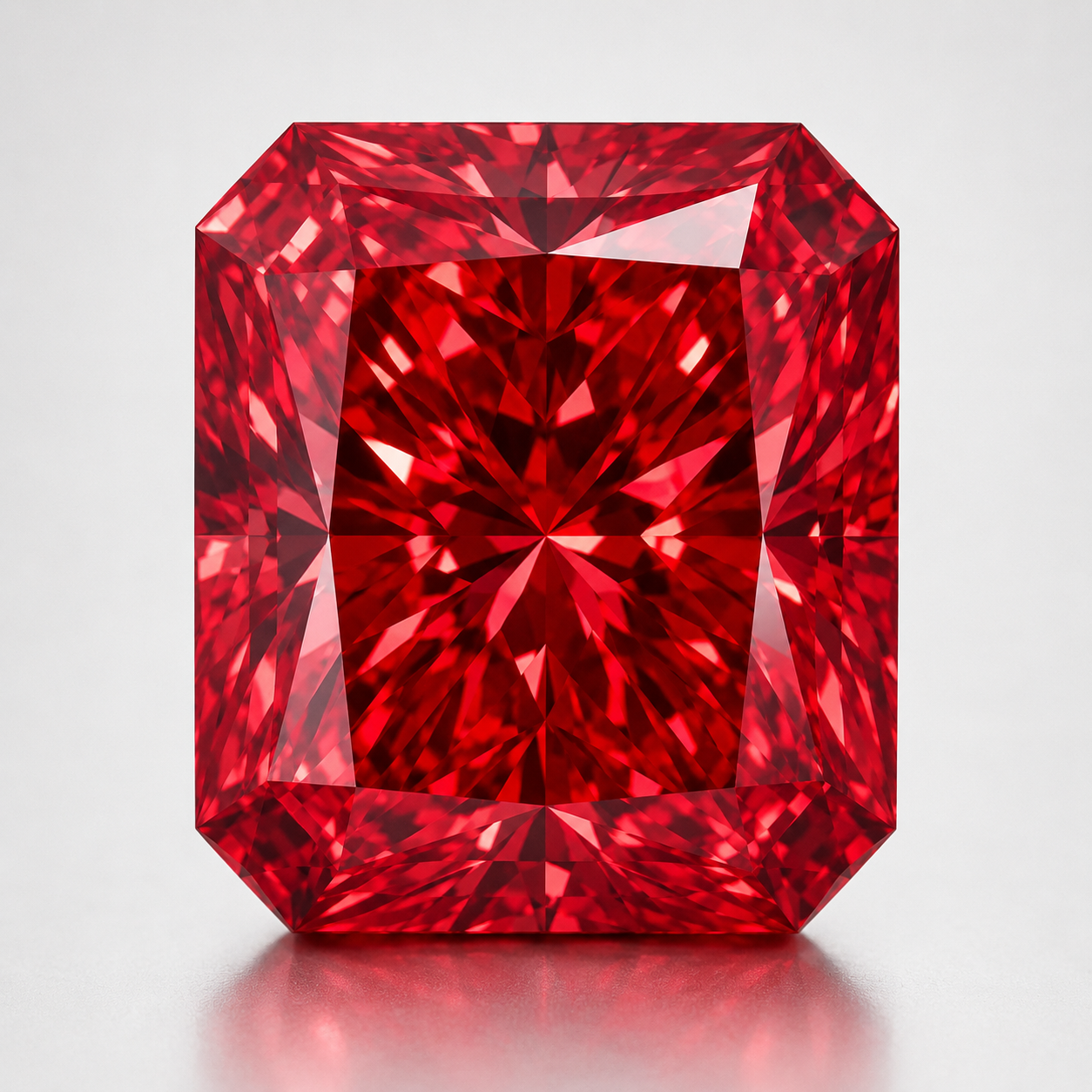 Radiant Cut Red Lab Diamond