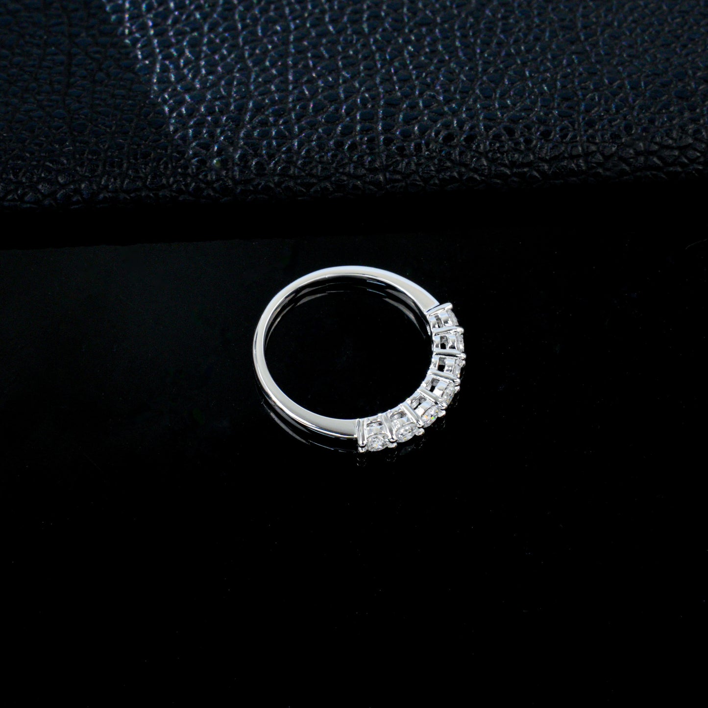 925 Sterling Silver 0.7ct Total Lab Grown Diamond Half Eternity Stackable Ring