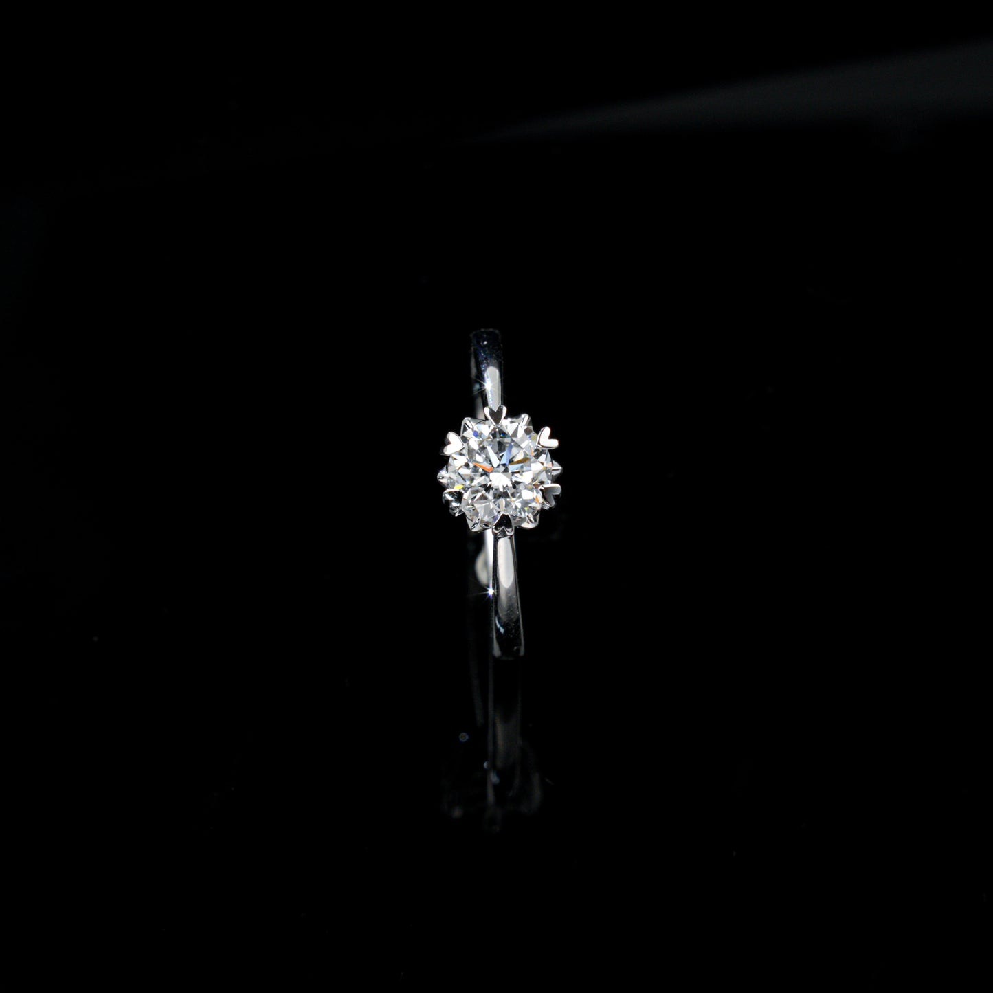 925 Sterling Silver 1ct DEF VS Lab Grown Diamond Ring Heart Prong Solitaire Engagement Ring