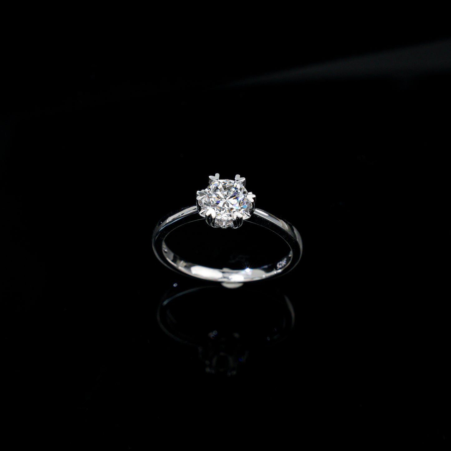 925 Sterling Silver 1ct DEF VS Lab Grown Diamond Ring Heart Prong Solitaire Engagement Ring