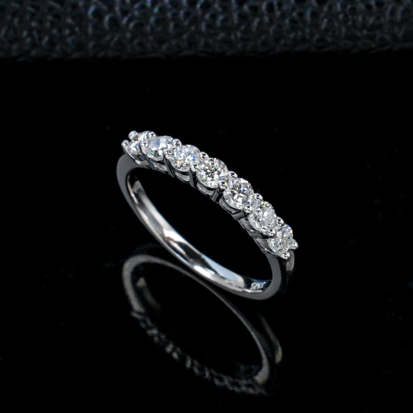 925 Sterling Silver 0.7ct Total Lab Grown Diamond Half Eternity Stackable Ring