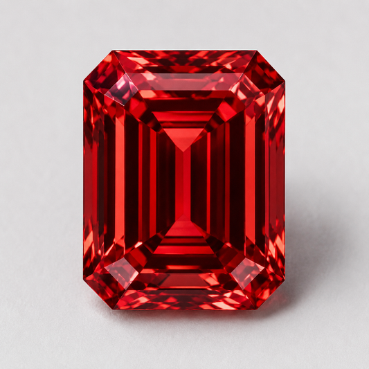 Emerald Cut Red Lab Diamond