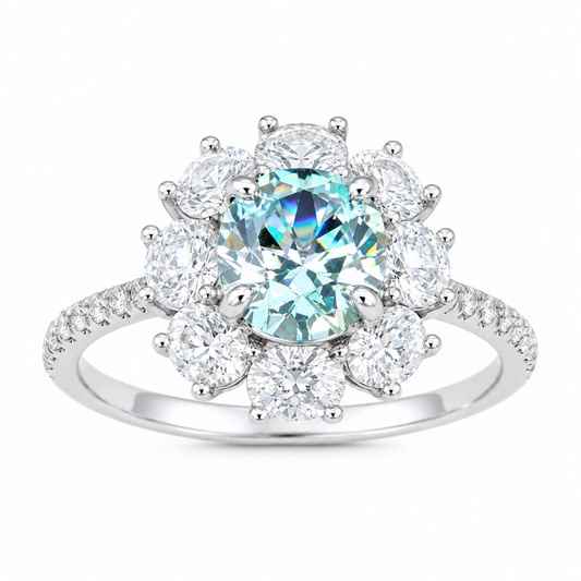 Glamorous Pave-Set Zircon Eternity Band in 925 Sterling Silver