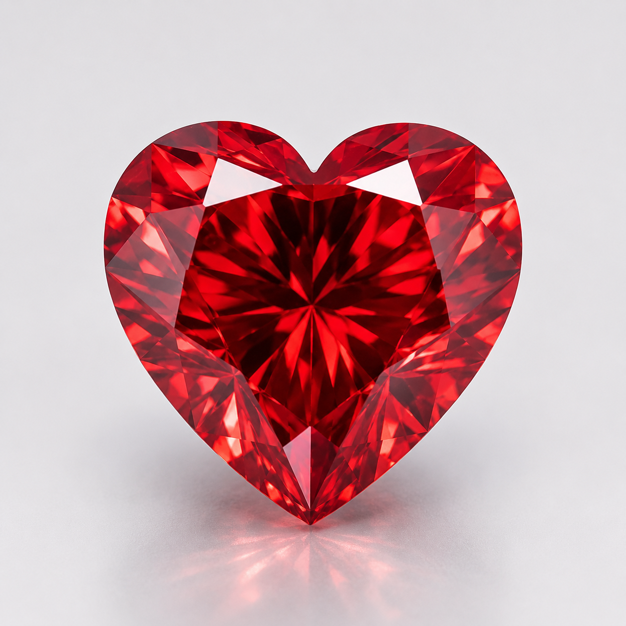 Heart Cut Red Lab Diamond