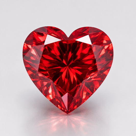 Heart Cut Red Lab Diamond