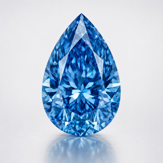 Pear Cut Blue Lab Diamond