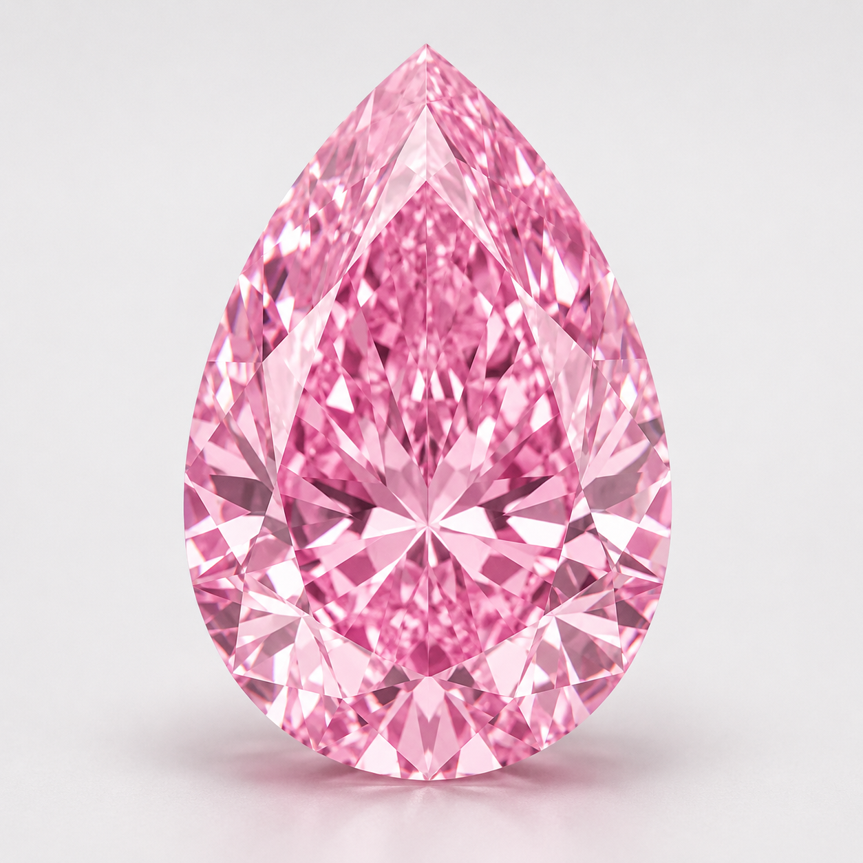 Pear Cut Pink Lab Diamond