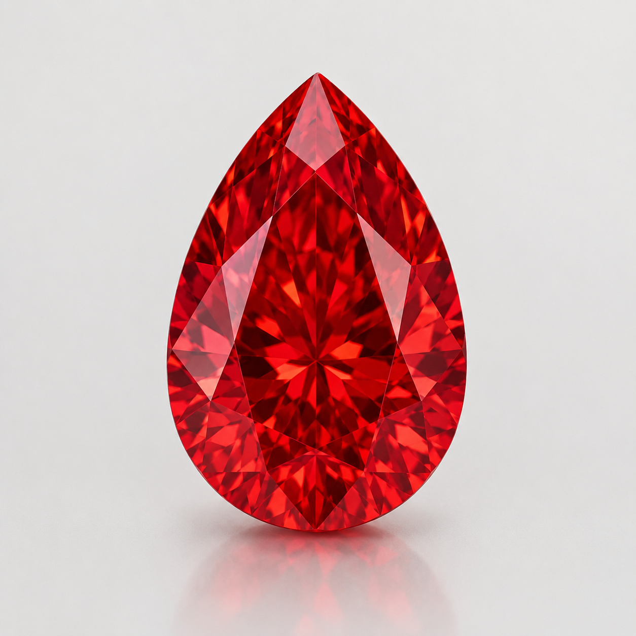 Pear Cut Red Lab Diamond