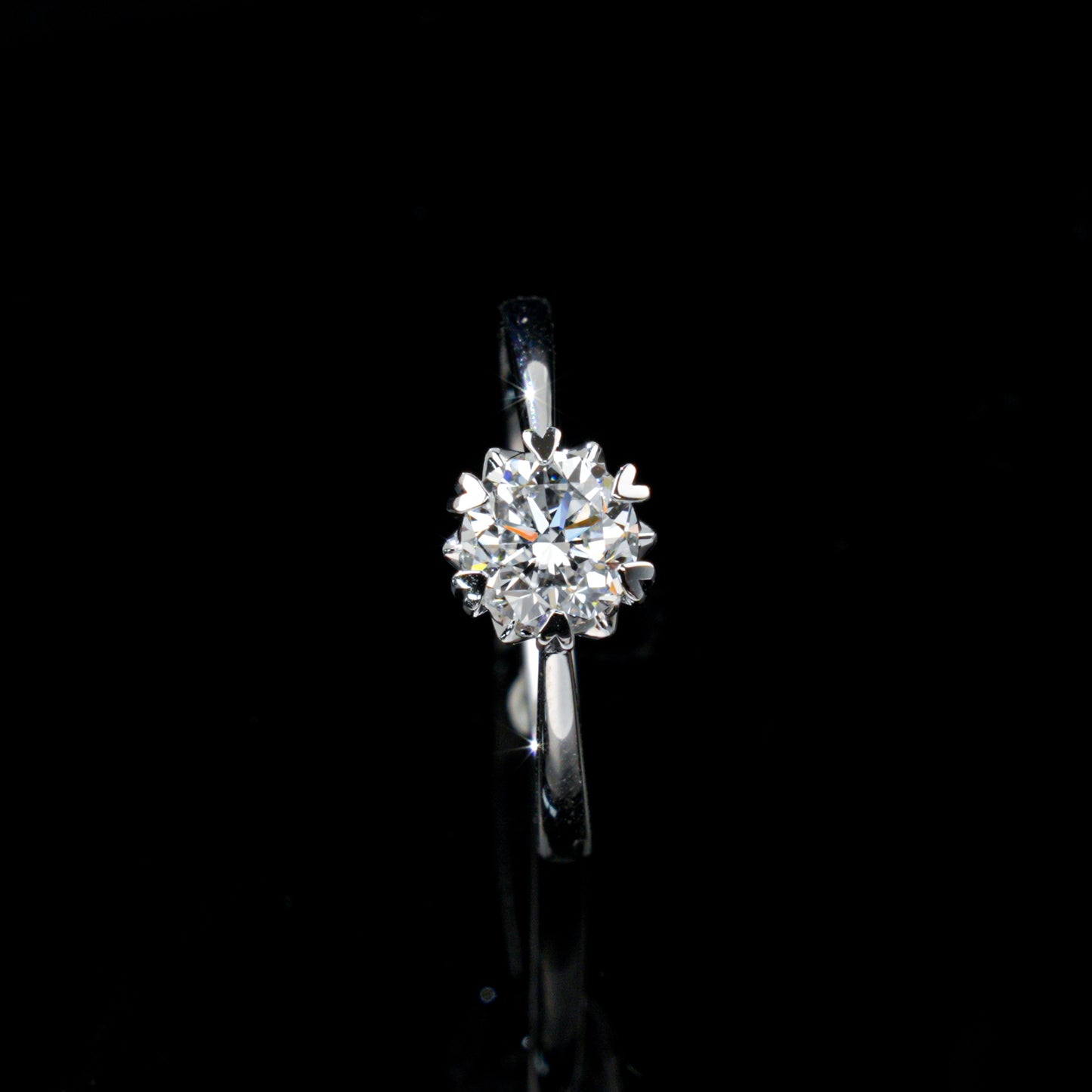 925 Sterling Silver 1ct DEF VS Lab Grown Diamond Ring Heart Prong Solitaire Engagement Ring