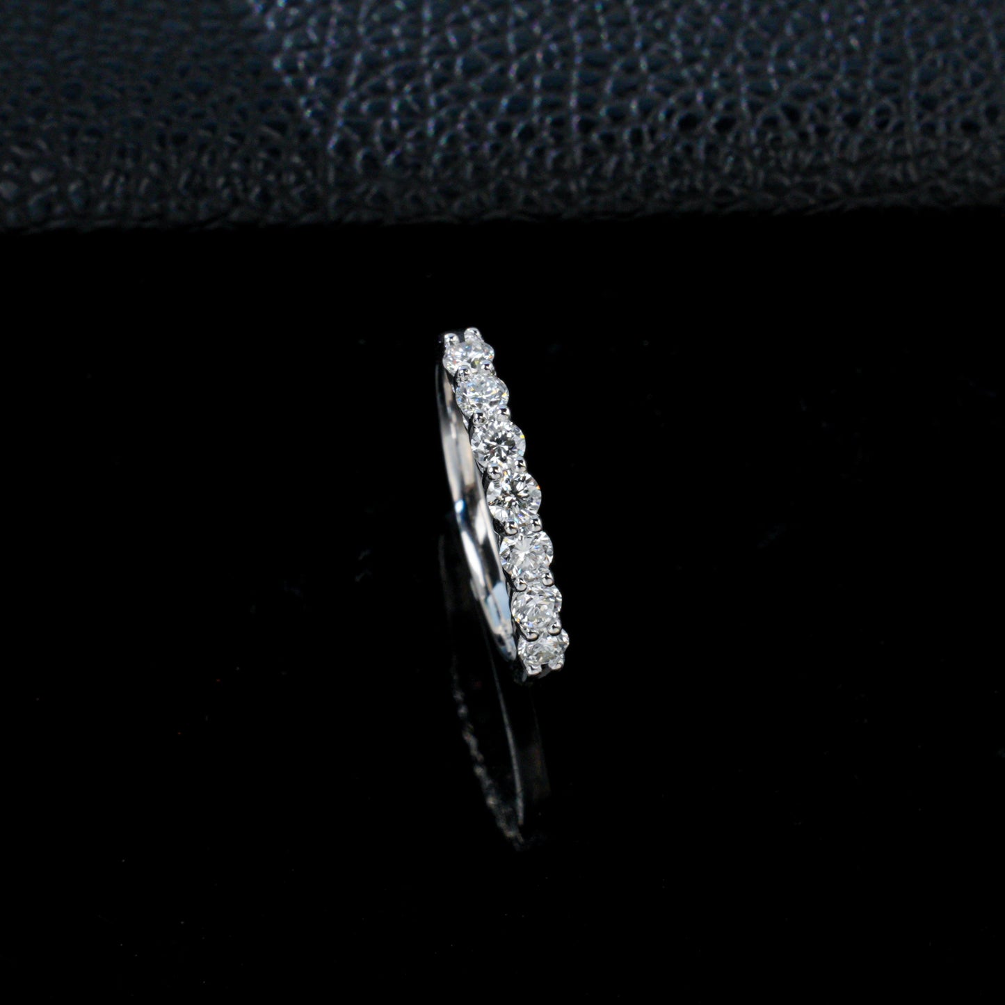 925 Sterling Silver 0.7ct Total Lab Grown Diamond Half Eternity Stackable Ring