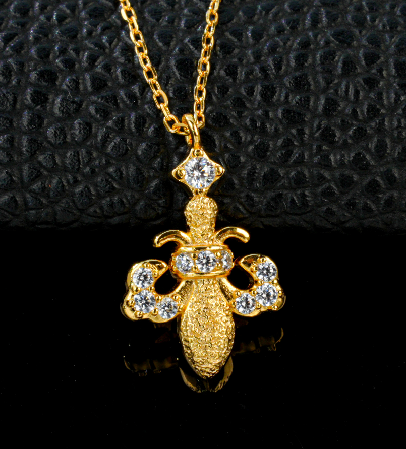 S925 Sterling Silver 24K Gold Plated Tibetan Vajra Dorje Spiritual Pendant Necklace