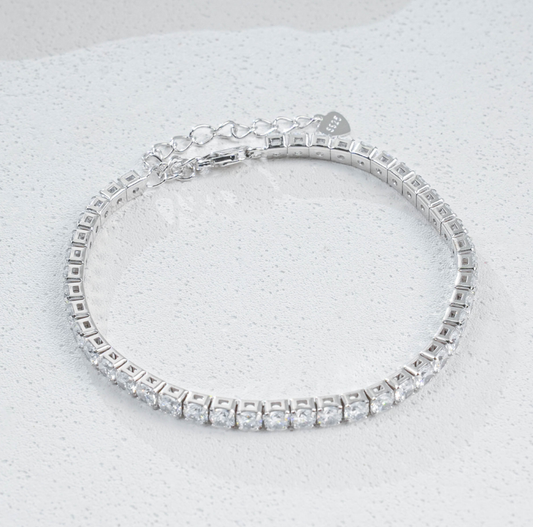 S925 Sterling Silver Cubic Zirconia Classic Tennis Bracelet